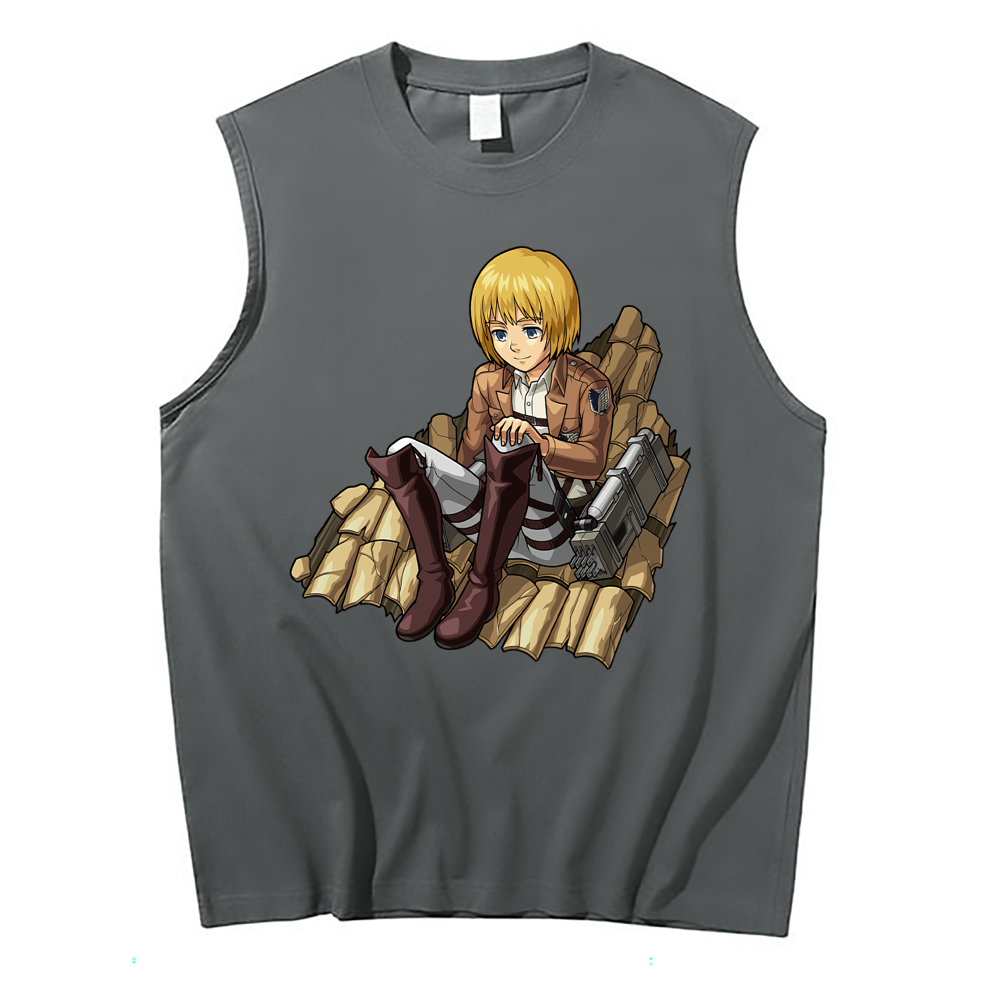（画像用） 進撃の巨人 アルミン·アルレルト Attack on Titan Armin Arlert コットン100％タンクトップ（フロントプリント）
